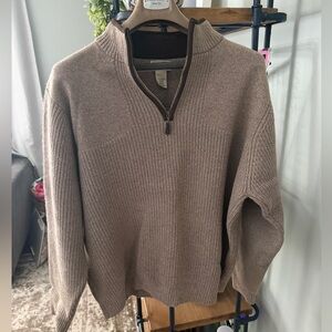 L.L. Bean Men's Tan Zip-Up Sweater